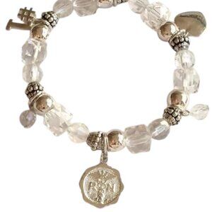Nursing Caduceus Charm Bracelet #1 Nurse RN Heart Graduation Gift Silver Plated